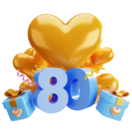 80e anniversaire  3D Illustration