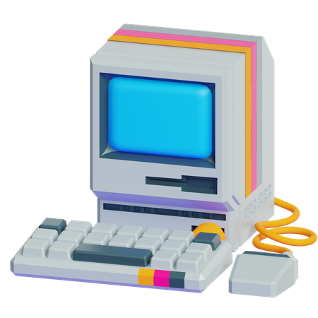80er Jahre Computer  3D Icon
