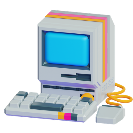 80년대 컴퓨터  3D Icon