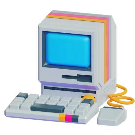 80年代のコンピューター  3D Icon