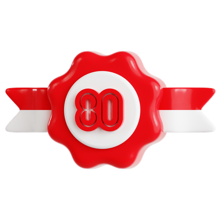 80th Indonesia Independence  3D Icon