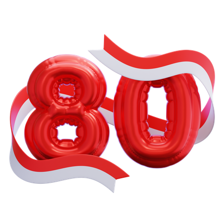 80th Indonesian Independence Day  3D Icon