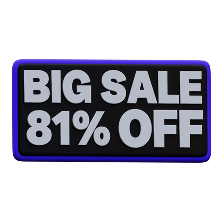 81 percentage Big Sale Promotion  3D Icon