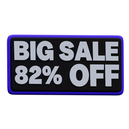 82 percentage Big Sale Promotion  3D Icon