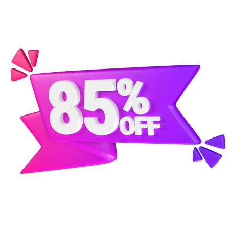 85% Discount Tag  3D Icon