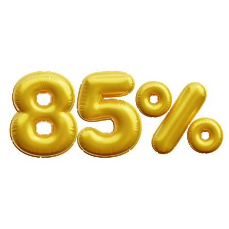 85 Percent  3D Icon