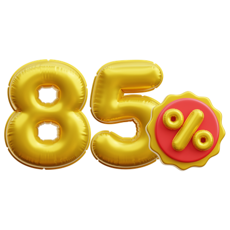 85 Percent  3D Icon