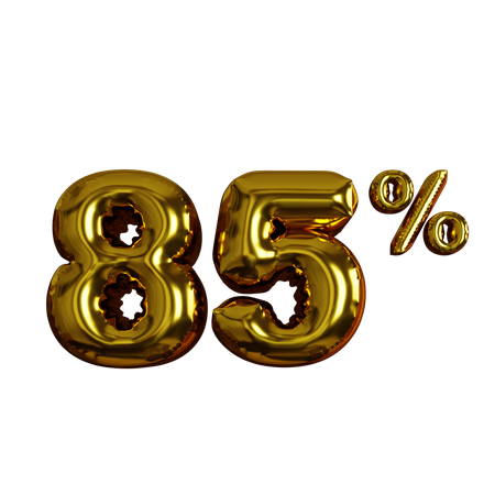 85 Percent Discount  3D Icon