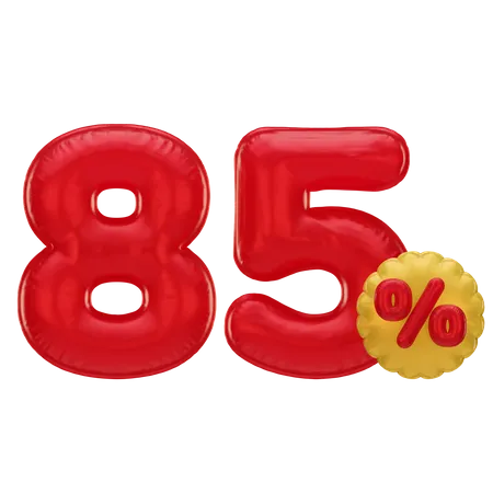 85 Percent Discount  3D Icon