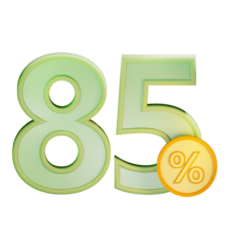 85 Percent Discount  3D Icon