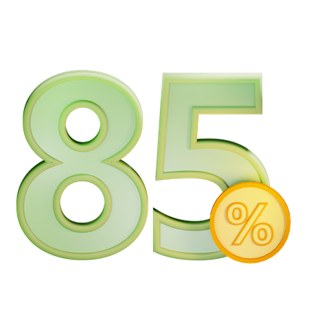 85 Percent Discount 3D Icon