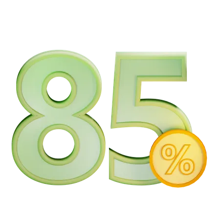 85 Percent Discount 3D Icon