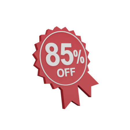 85 Percent Discount Badge  3D Icon