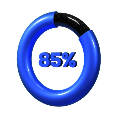 85 Percent Pie Chart  3D Illustration