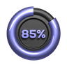 3d 85 percent pie chart logo
