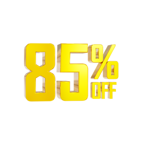 85 Percentage Discount  3D Icon