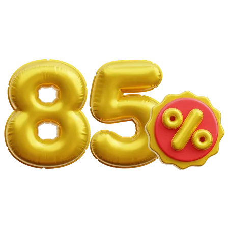 85 por ciento  3D Icon