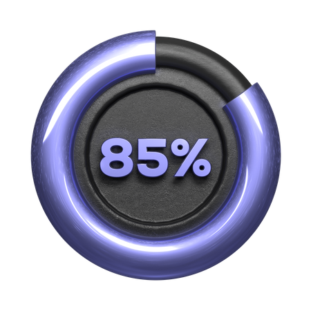 85 Prozent Kreisdiagramm  3D Illustration