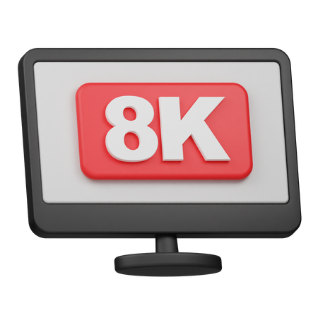 8k Auflösung  3D Icon