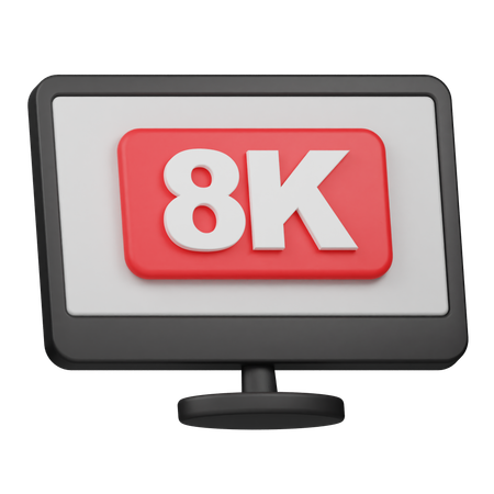 8K Resolution  3D Icon