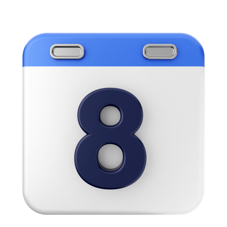 8th Calendar  3D Icon