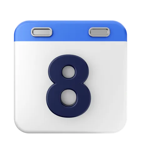 8th Calendar  3D Icon