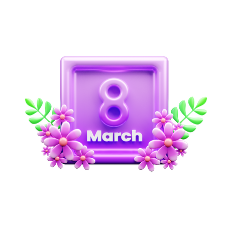 8th March  3D Icon