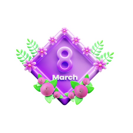 8th March  3D Icon