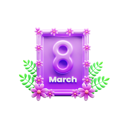 8th March  3D Icon