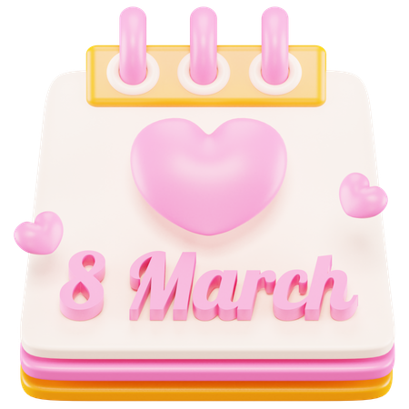 8th March  3D Icon