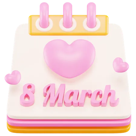 8th March  3D Icon