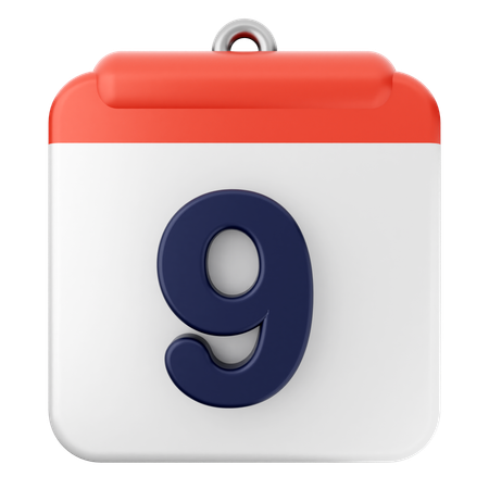 9º calendario  3D Icon