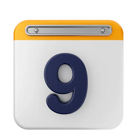 9º calendario  3D Icon