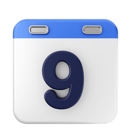 9º calendario  3D Icon