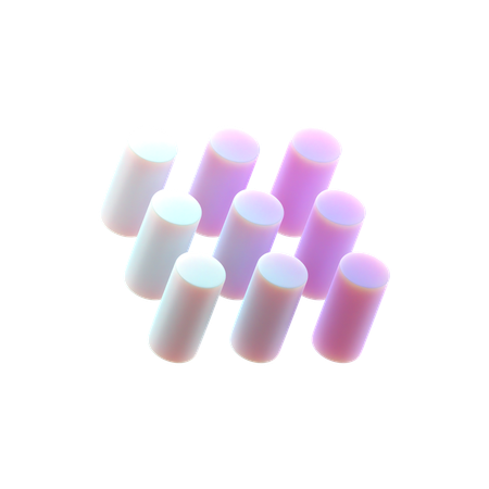 9 Cylinders  3D Icon