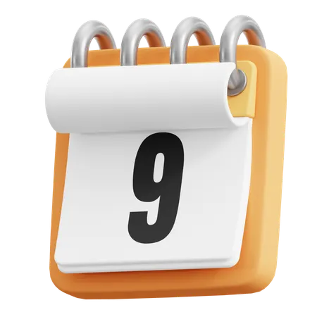 9 Date  3D Icon