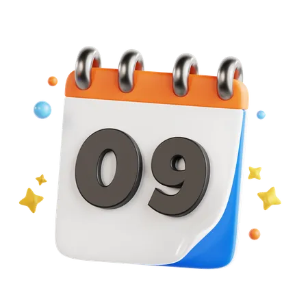 9 Date  3D Icon