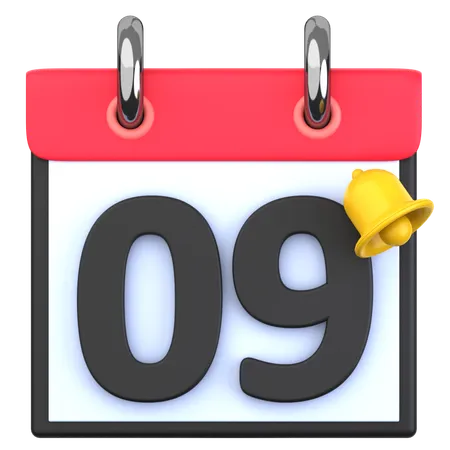 9 Date  3D Icon