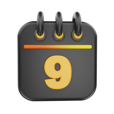 9 Date  3D Icon