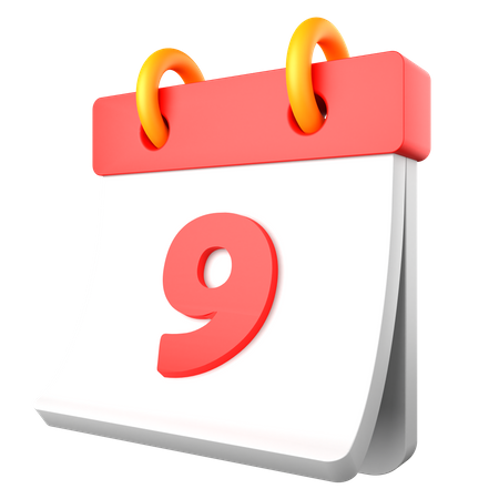 9 Date  3D Icon