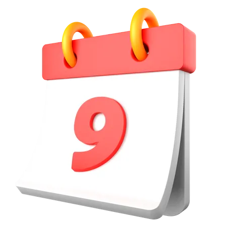 9 Date  3D Icon