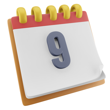 9 Date  3D Icon