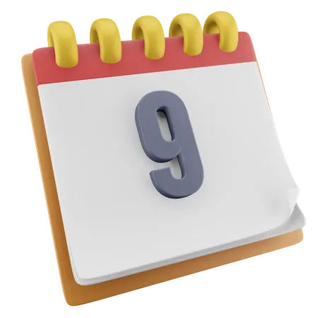 9 Date  3D Icon