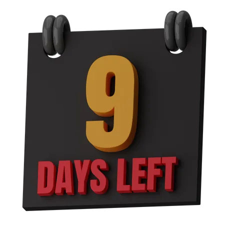 9 Days Left  3D Icon