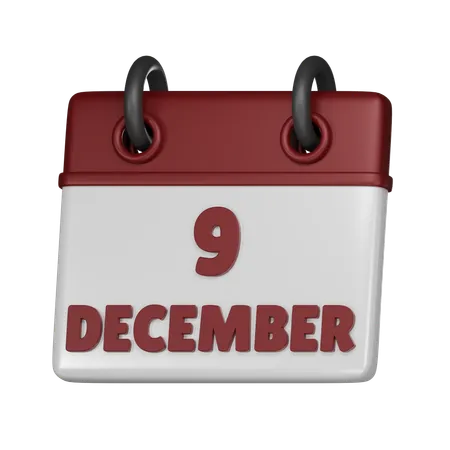 9 December  3D Icon