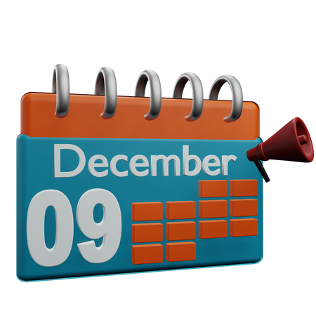 9 de diciembre  3D Icon