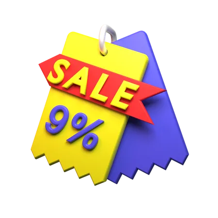 9% Discount  3D Icon
