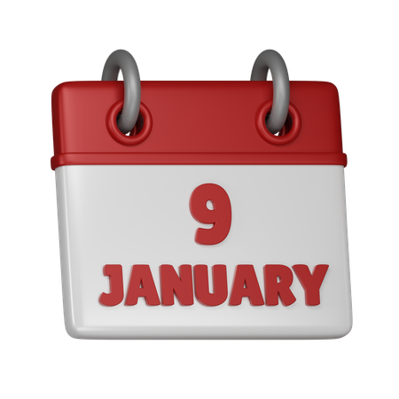 9 January  3D Icon