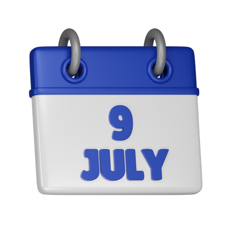 9 July  3D Icon