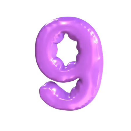 9 Number  3D Icon